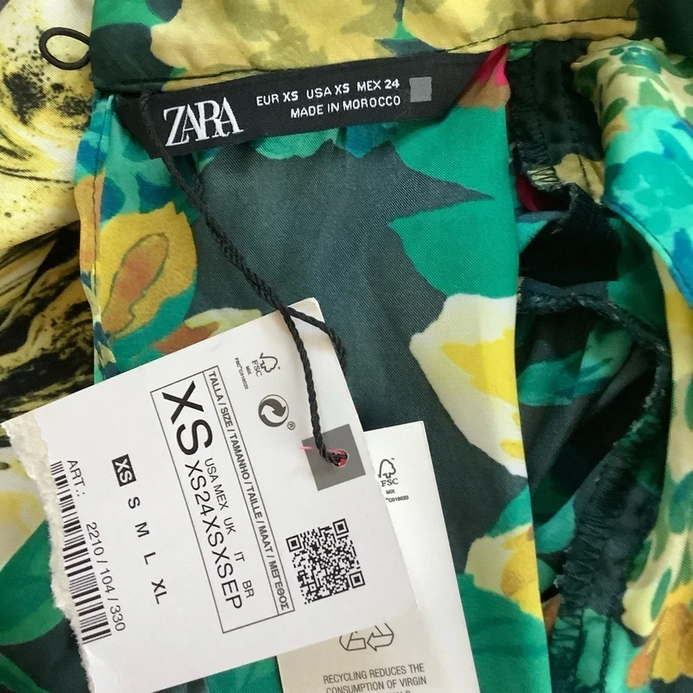 Zara Floral Long Sleeve Dress NWT - Picture 10 of 12